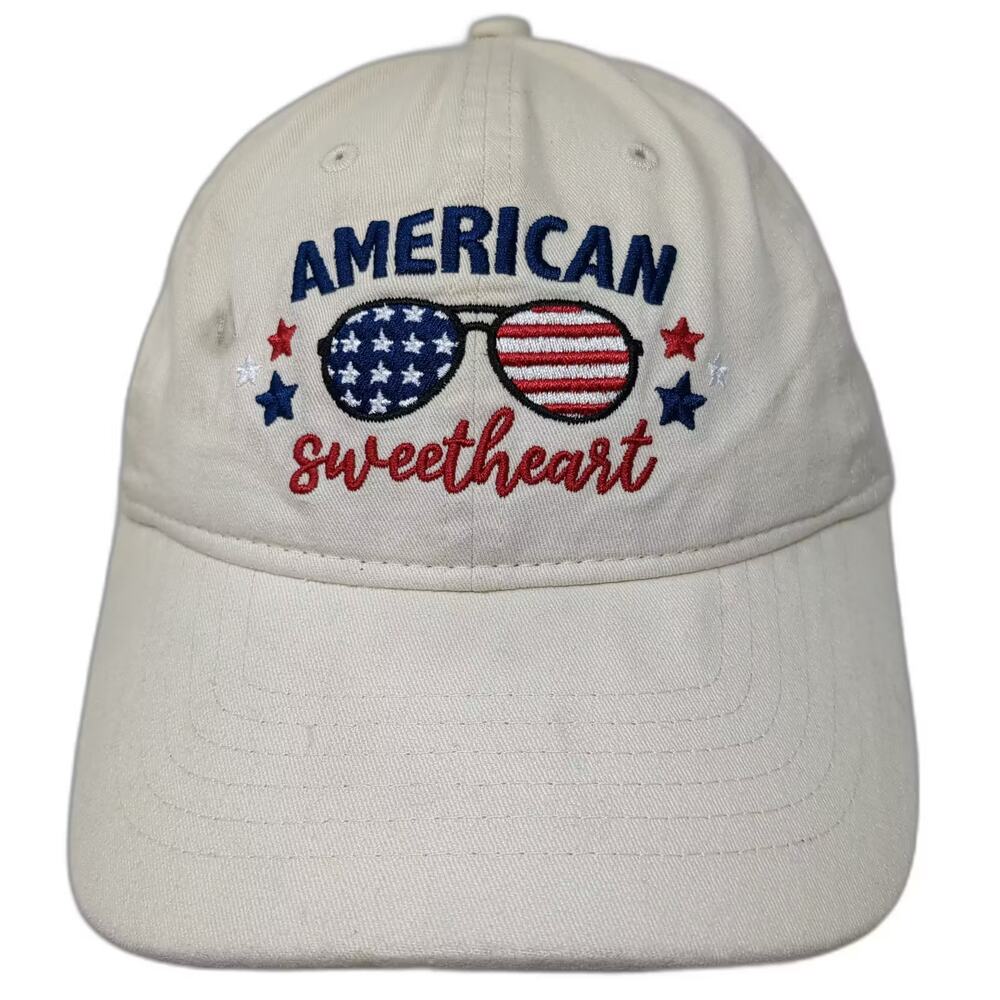 Infinity Her American Sweetheart Baseball Cap Hat Beige Blue OS Slideback